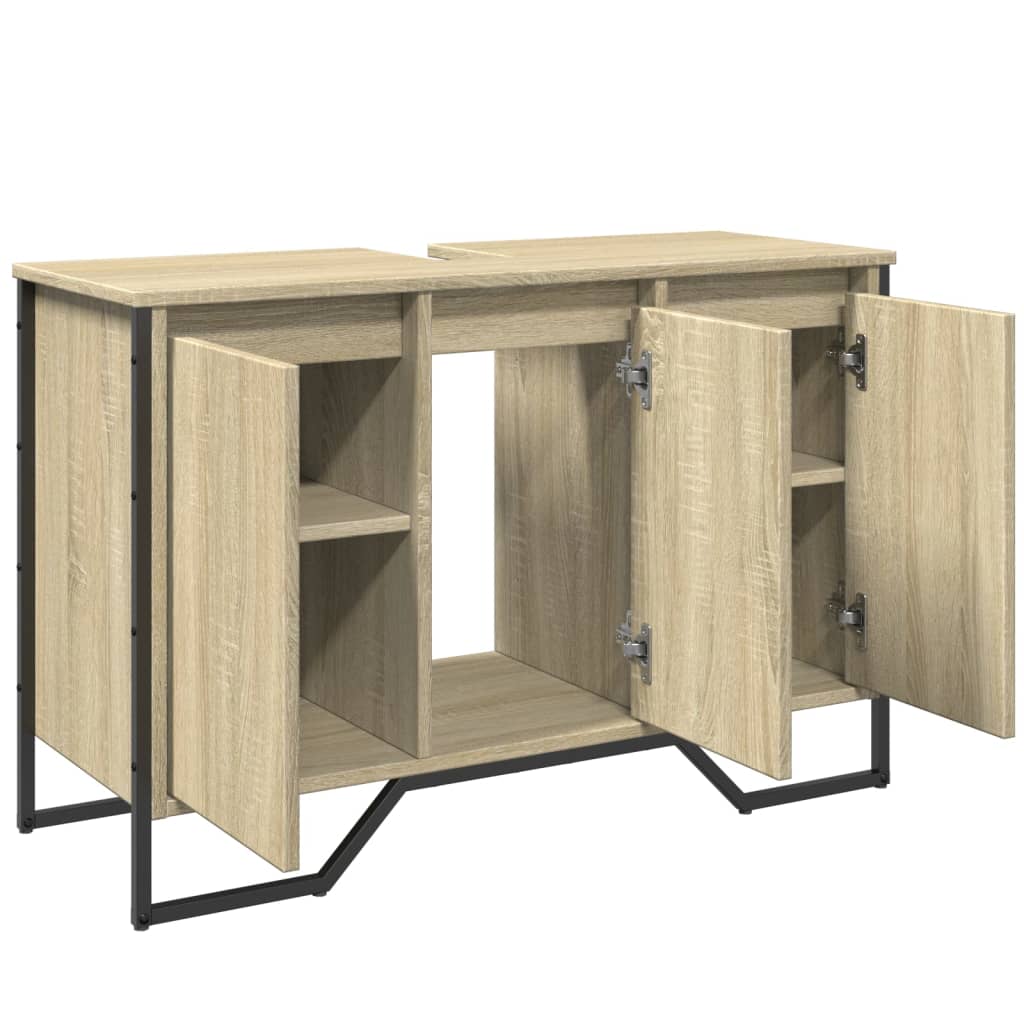 Washbasin base cabinet Sonoma oak 91x35x60 cm wood material