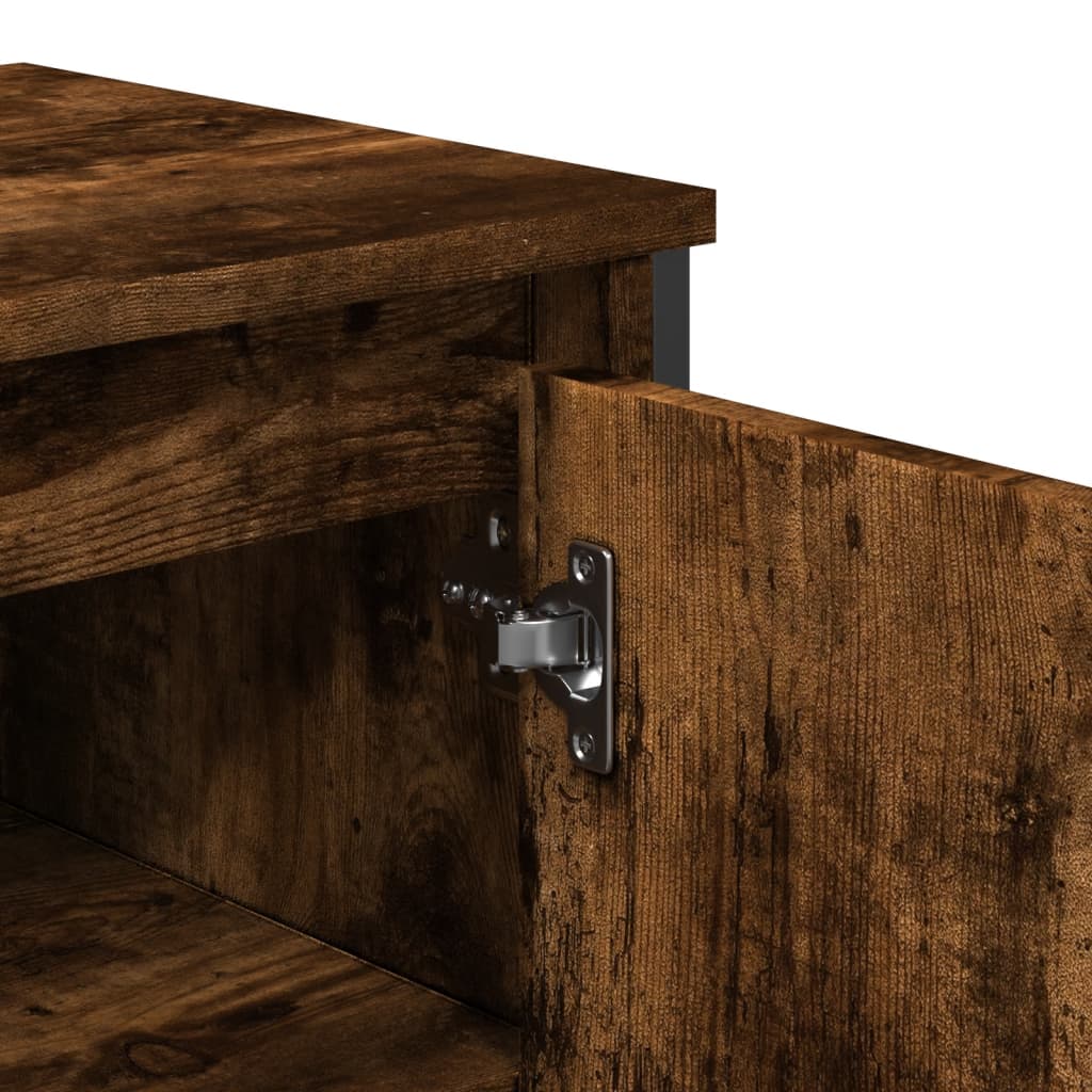 Washbasin base cabinet smoked oak 91x35x60 cm wood material