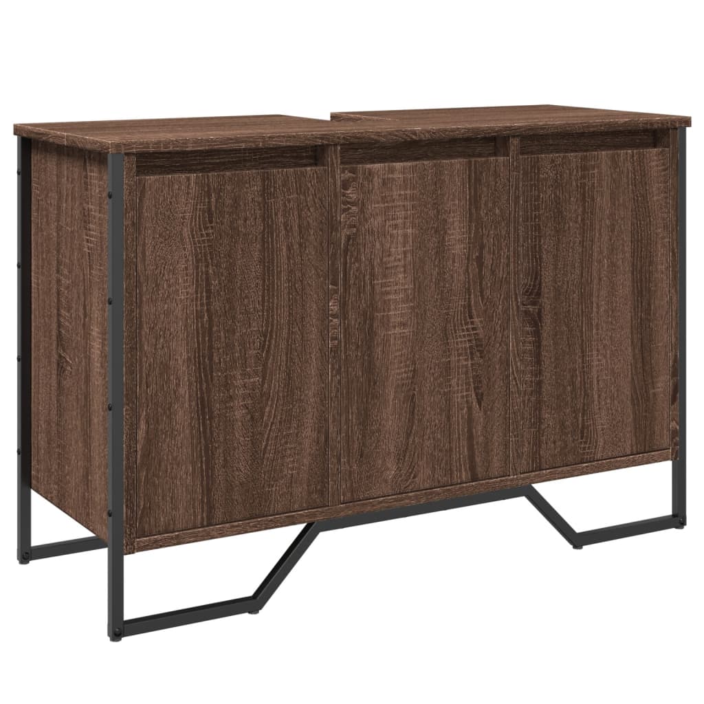 Washbasin Cabinet Brown Oak Look 91x35x60 cm