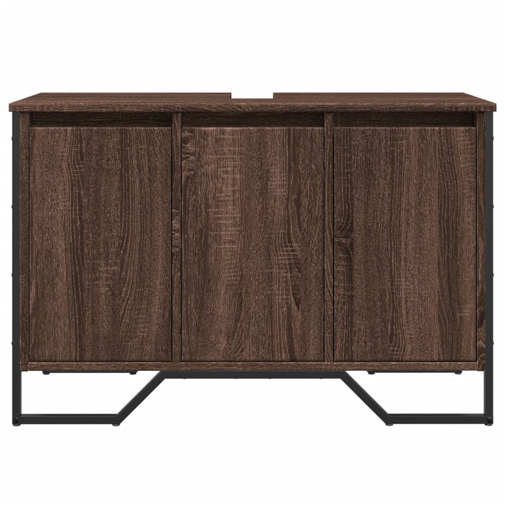 Washbasin Cabinet Brown Oak Look 91x35x60 cm