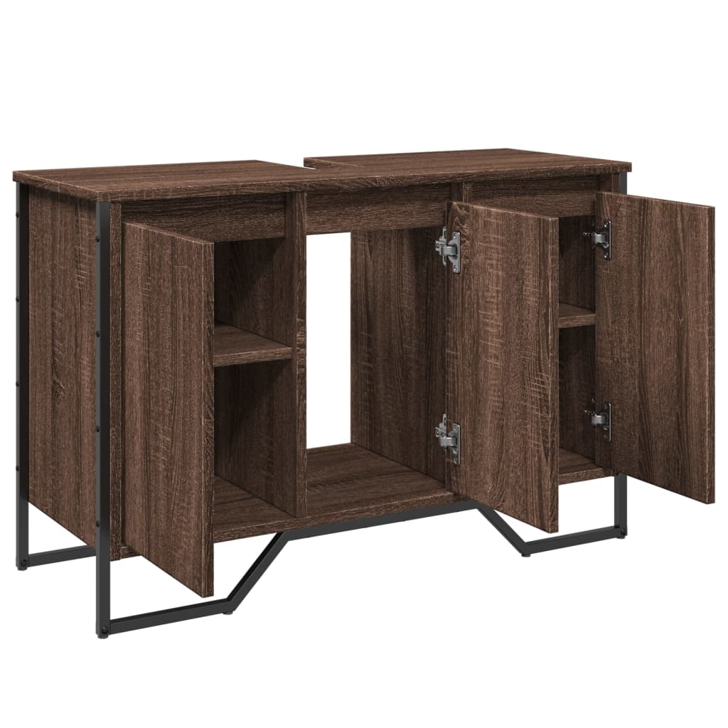 Washbasin Cabinet Brown Oak Look 91x35x60 cm