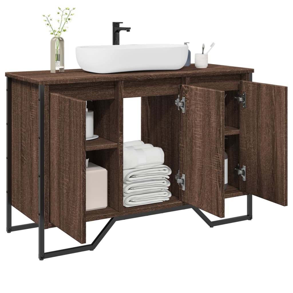 Washbasin Cabinet Brown Oak Look 91x35x60 cm