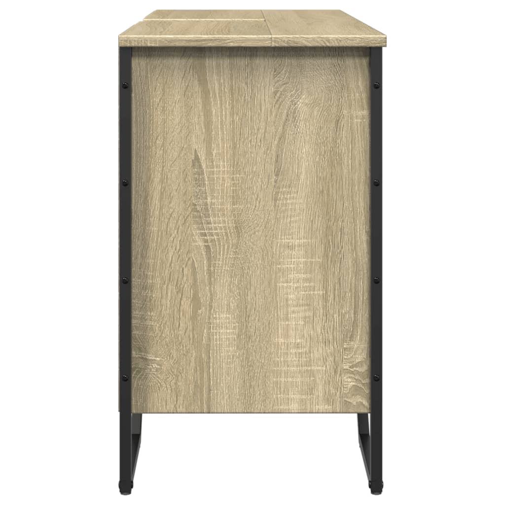 Washbasin base cabinet Sonoma oak 91x35x60 cm wood material