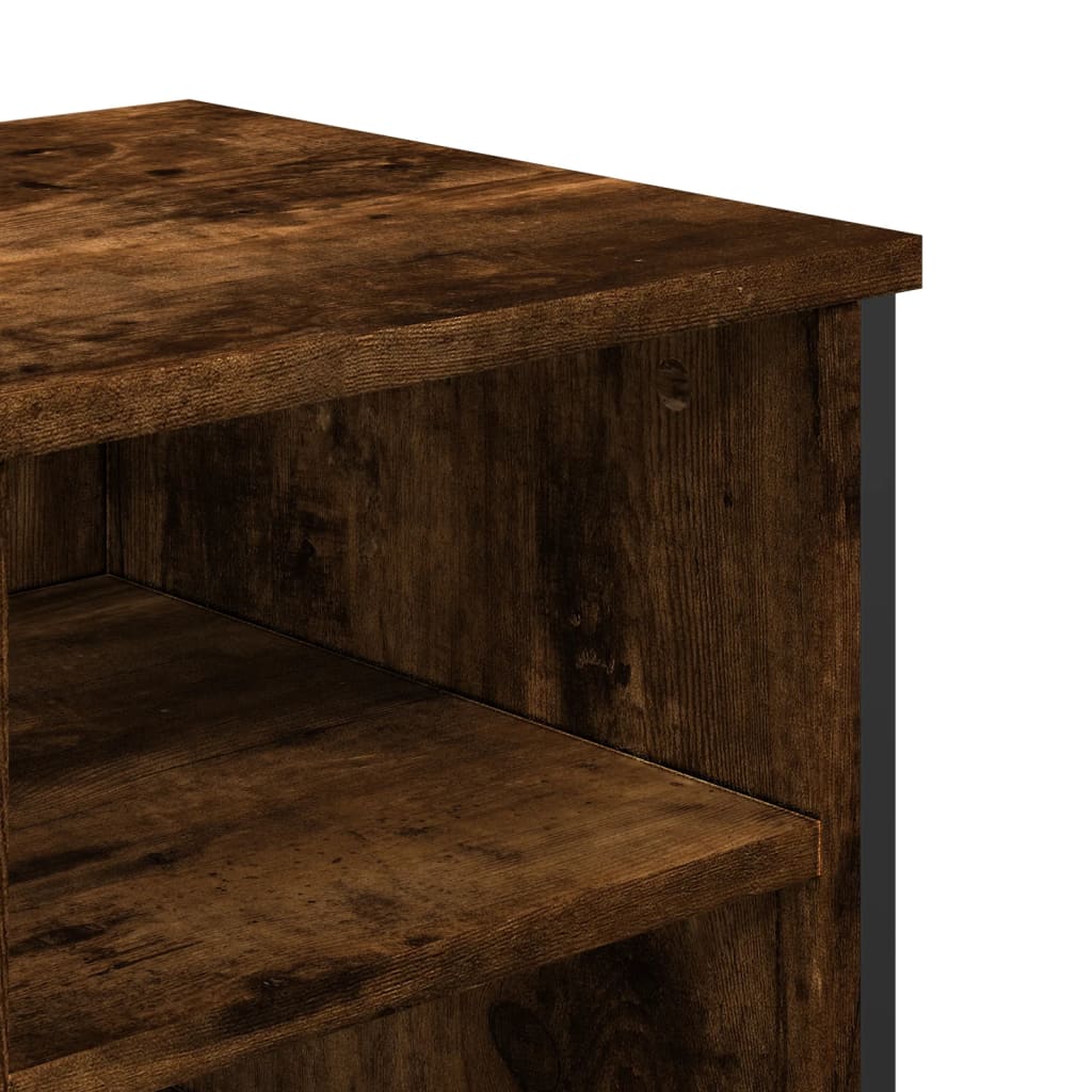 Washbasin base cabinet smoked oak 91x35x60 cm wood material