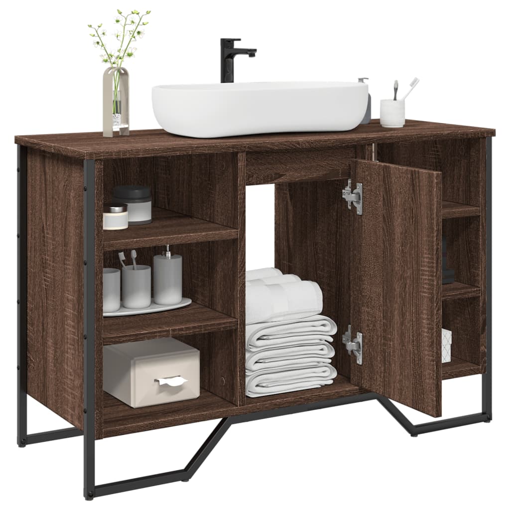 Washbasin Cabinet Brown Oak Look 91x35x60 cm