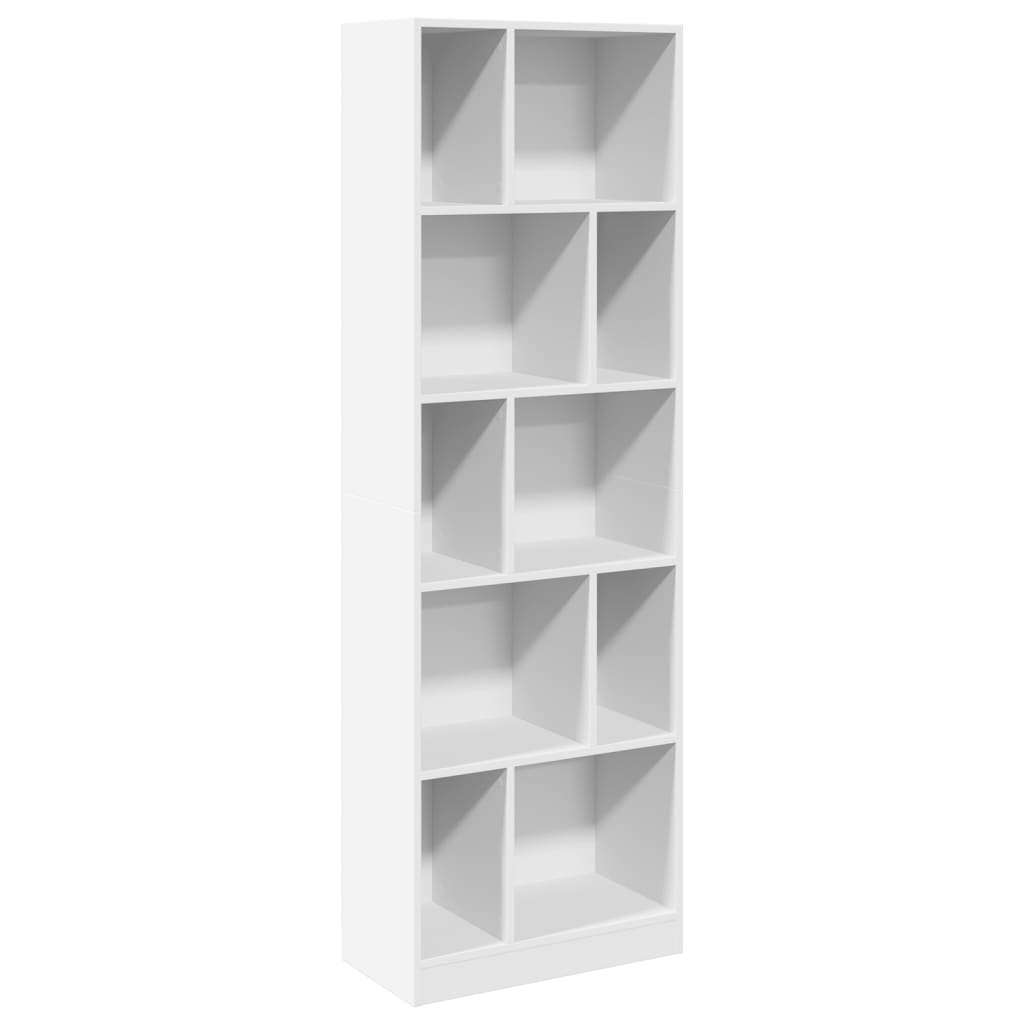 Bookshelf White 57x28.5x174 cm Wood Material