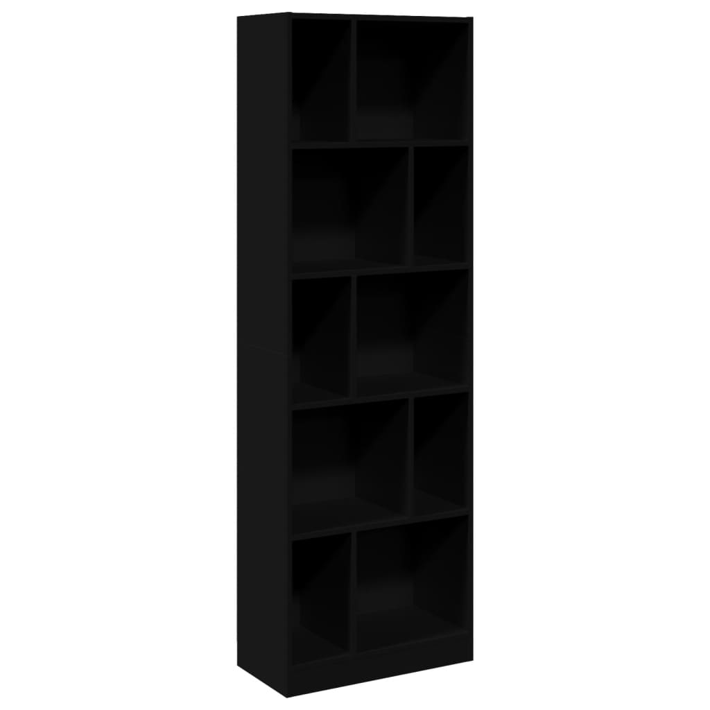 Bookshelf Black 57x28.5x174 cm Wood Material