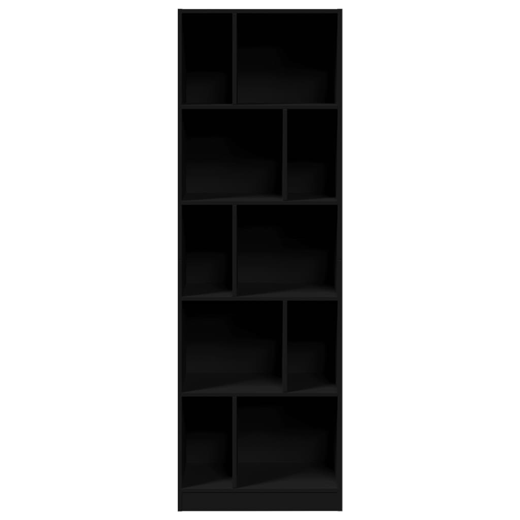 Bookshelf Black 57x28.5x174 cm Wood Material