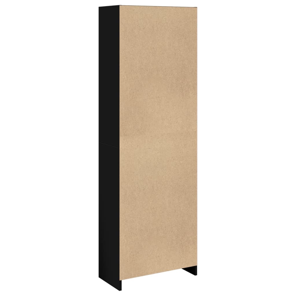 Bookshelf Black 57x28.5x174 cm Wood Material