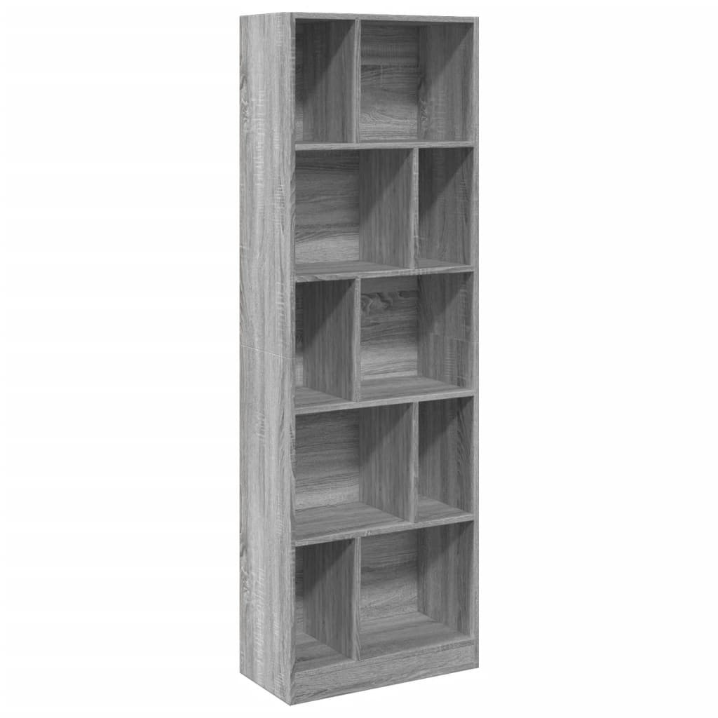 Bookshelf Gray Sonoma 57x28.5x174 cm Wood Material