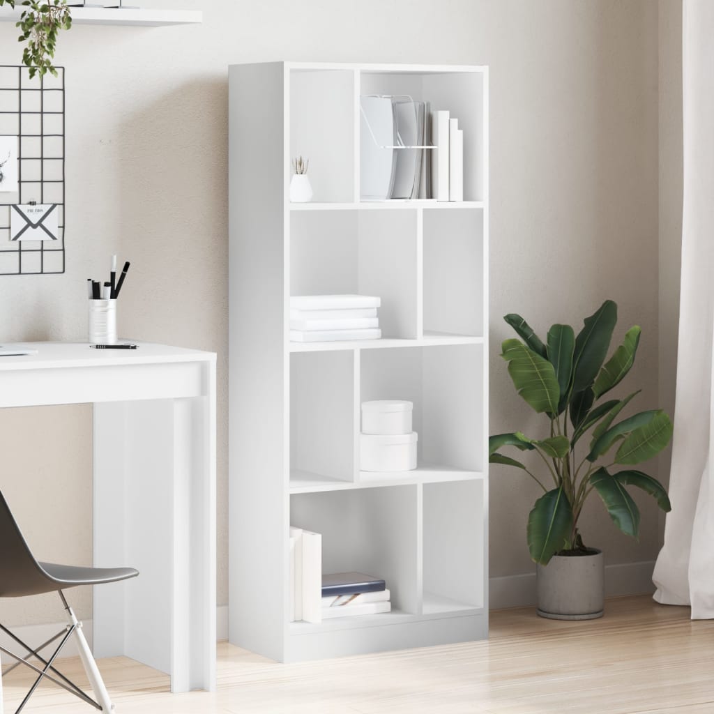 Bookshelf White 57x28.5x141 cm Wood Material