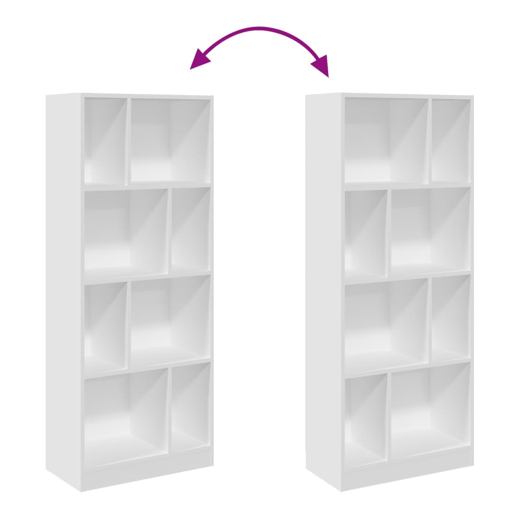 Bookshelf White 57x28.5x141 cm Wood Material