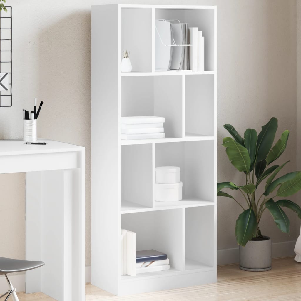 Bookshelf White 57x28.5x141 cm Wood Material