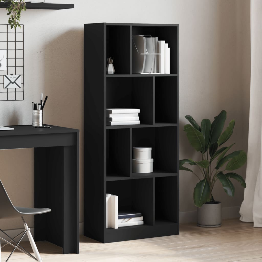 Bookshelf Black 57x28.5x141 cm Wood Material