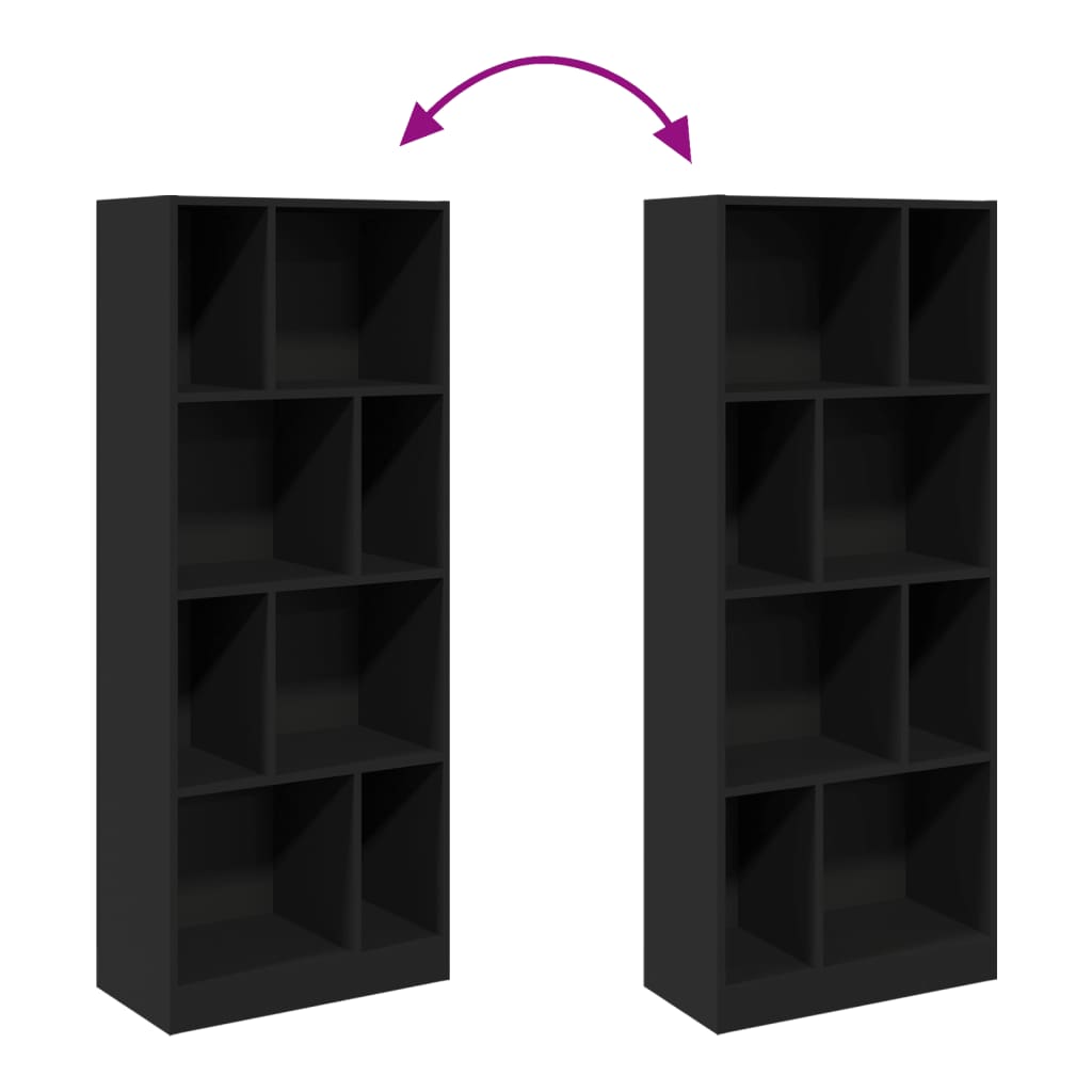 Bookshelf Black 57x28.5x141 cm Wood Material