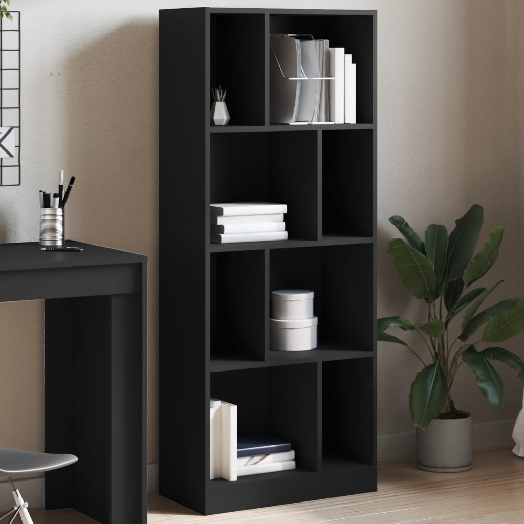 Bookshelf Black 57x28.5x141 cm Wood Material