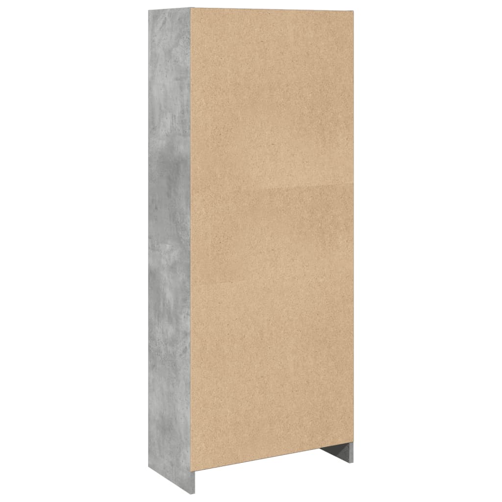 Bookshelf Concrete Grey 57x28.5x141 cm Wood Material