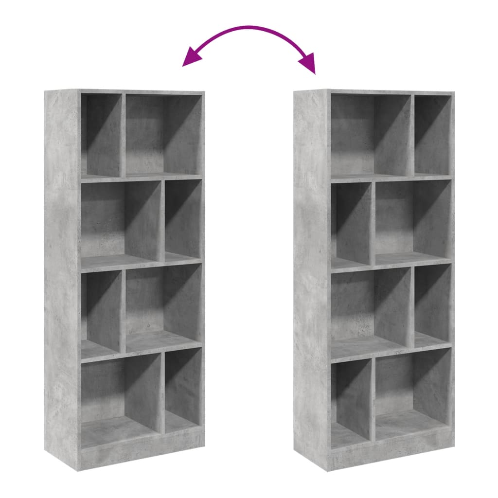 Bookshelf Concrete Grey 57x28.5x141 cm Wood Material