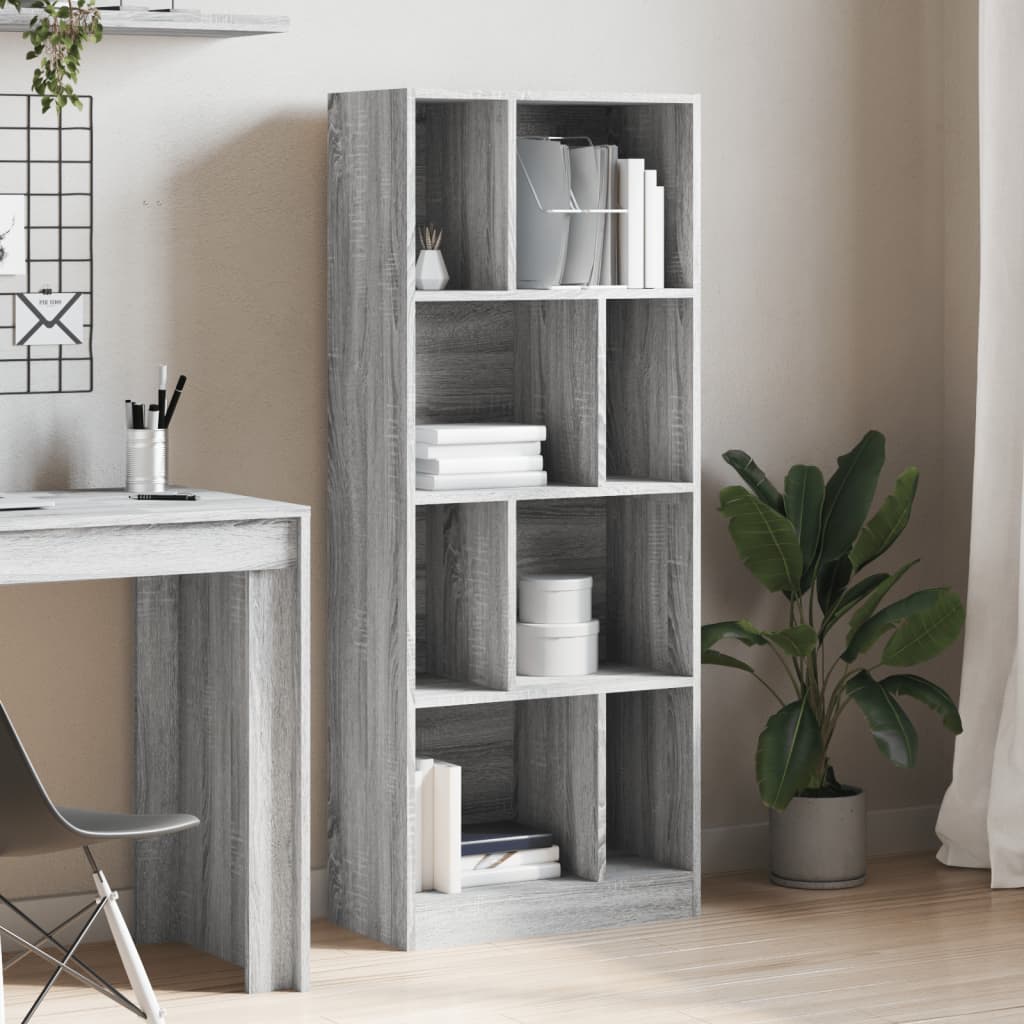 Bookshelf Gray Sonoma 57x28.5x141 cm Wood Material