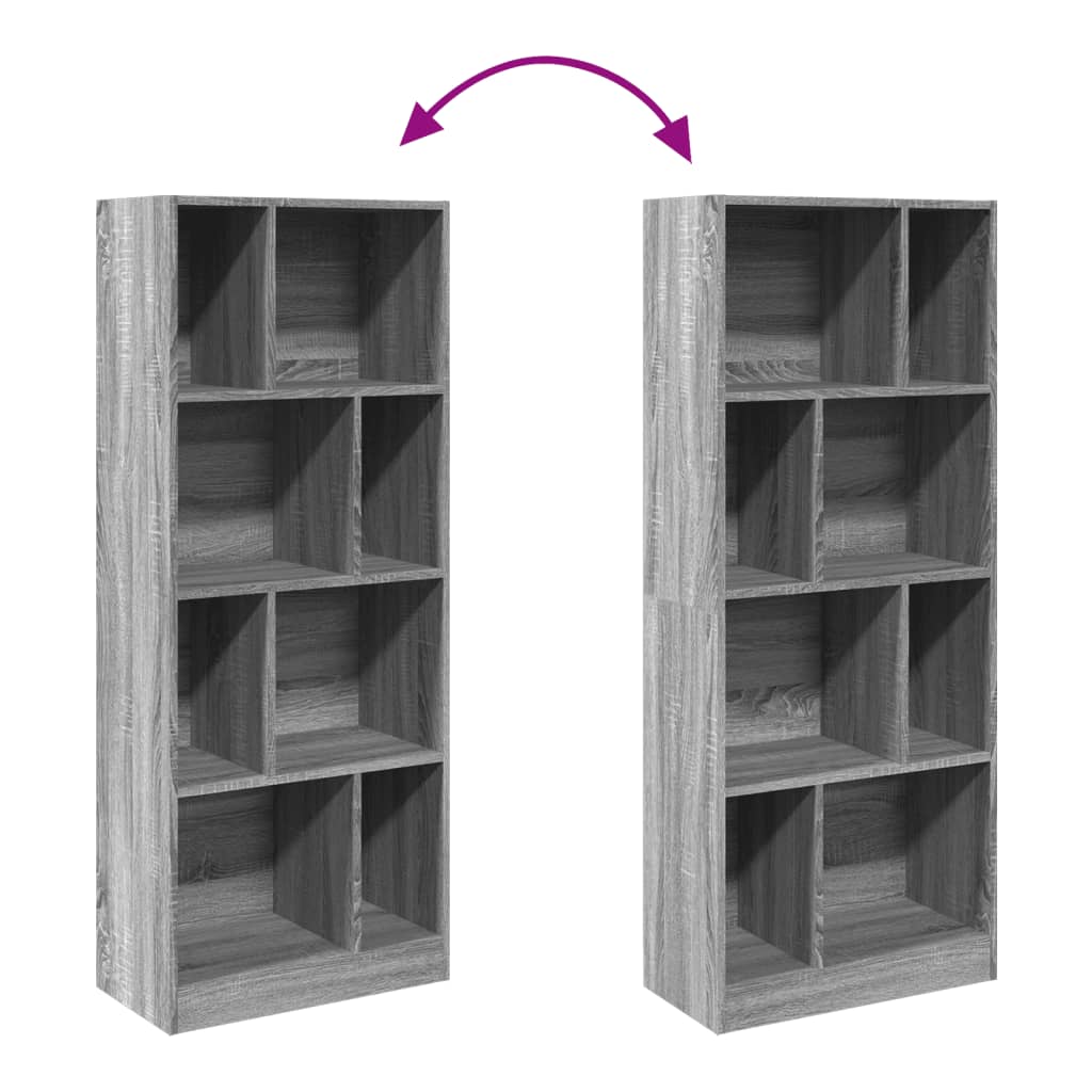 Bookshelf Gray Sonoma 57x28.5x141 cm Wood Material