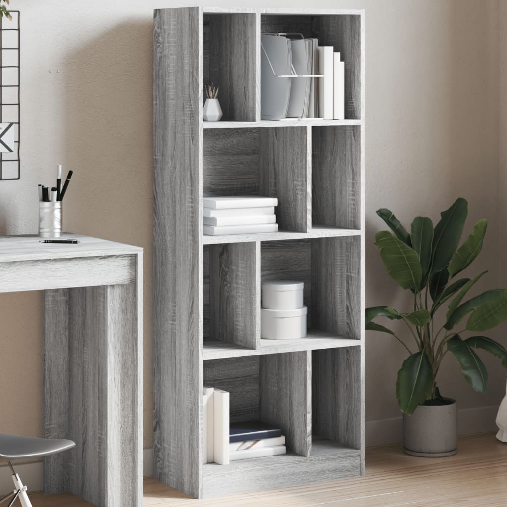 Bookshelf Gray Sonoma 57x28.5x141 cm Wood Material