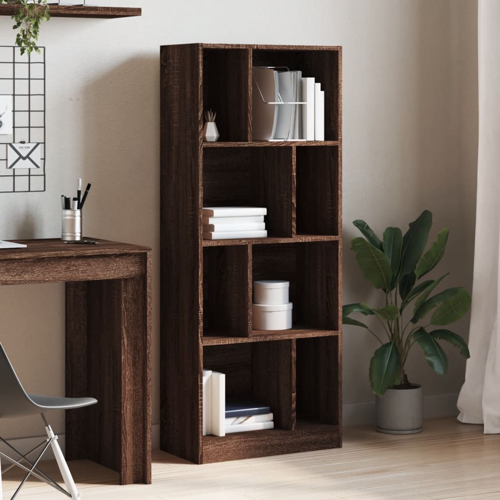 Bookshelf Brown Oak Look 57x28.5x141 cm Wood Material