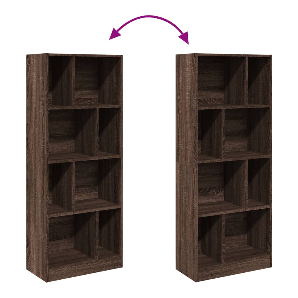 Bookshelf Brown Oak Look 57x28.5x141 cm Wood Material