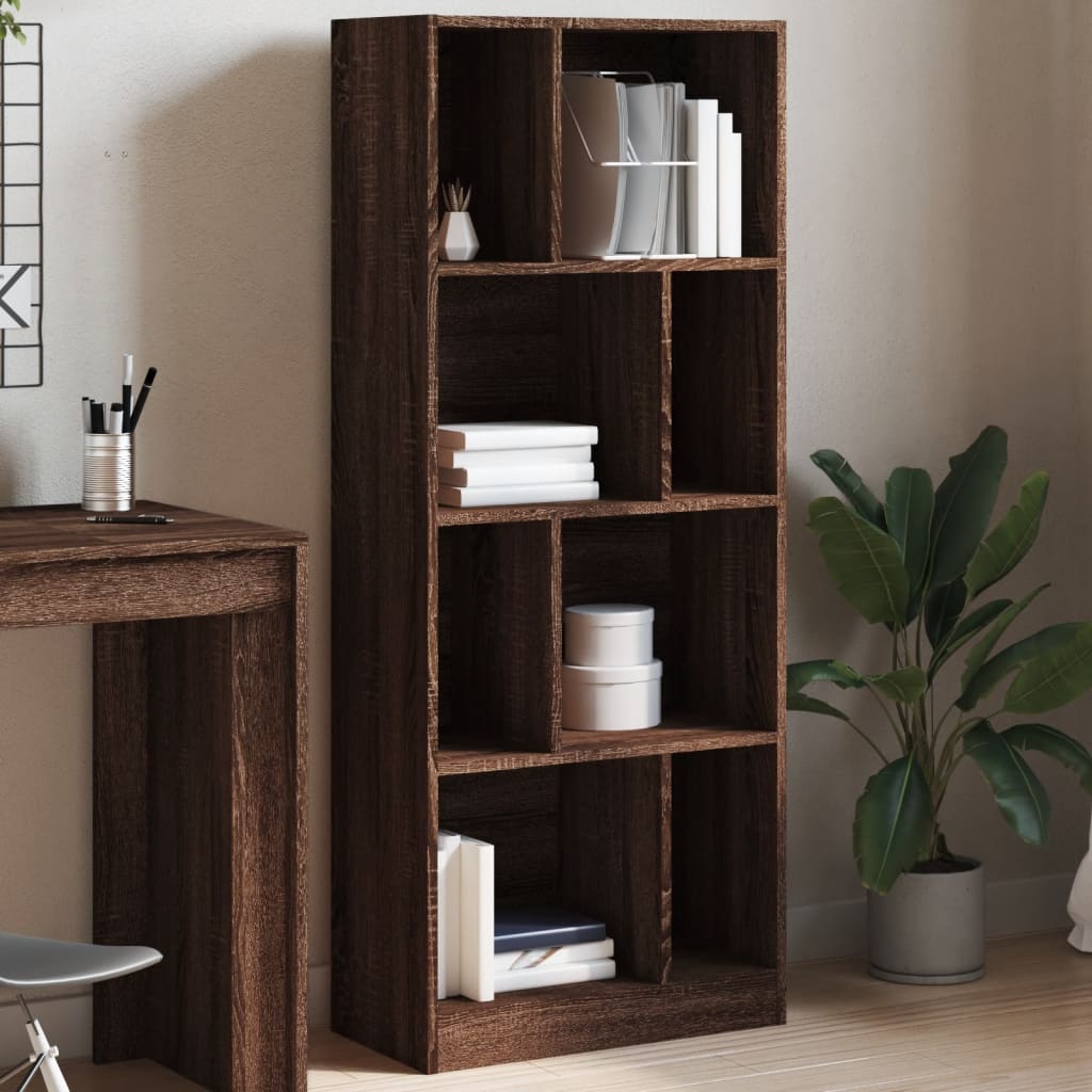 Bookshelf Brown Oak Look 57x28.5x141 cm Wood Material