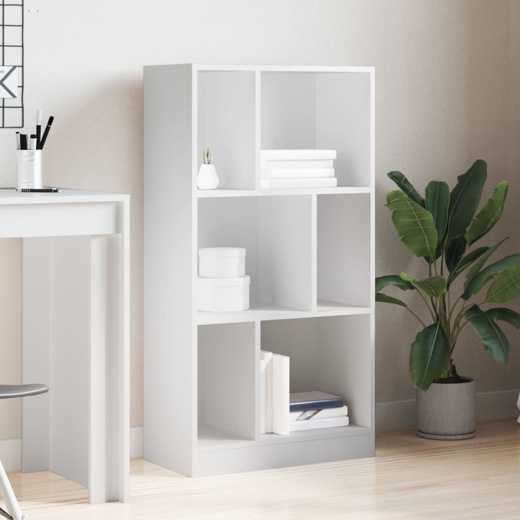 Bookshelf White 57x28.5x107.5 cm Wood Material