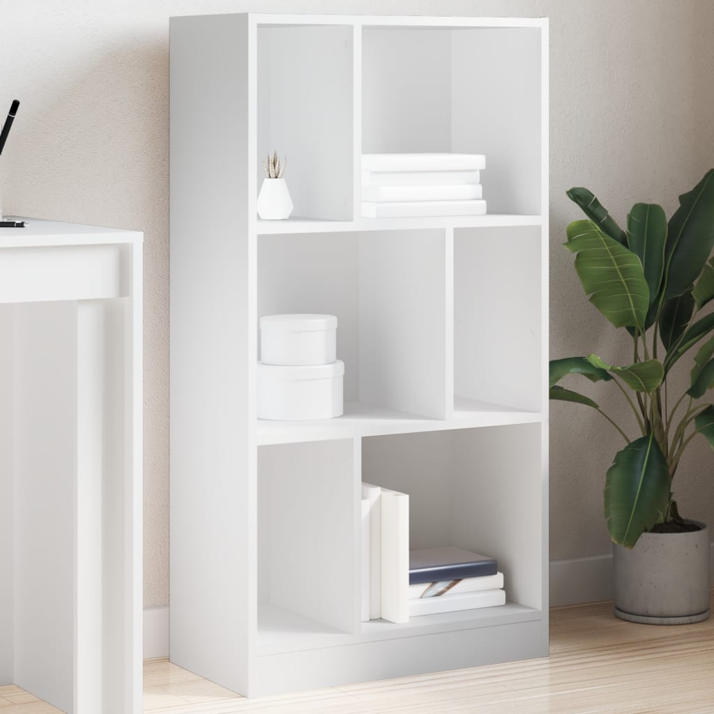 Bookshelf White 57x28.5x107.5 cm Wood Material