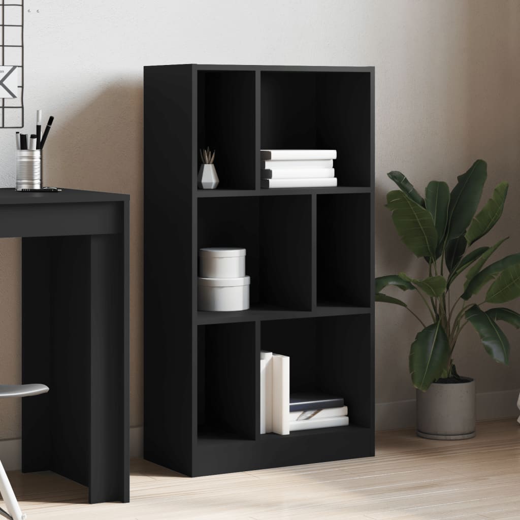 Bookshelf Black 57x28.5x107.5 cm Wood Material