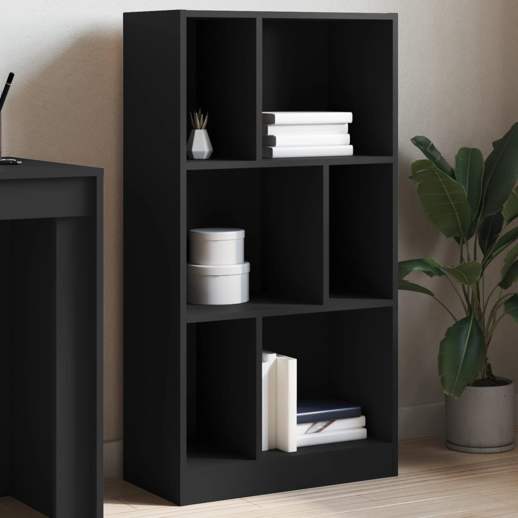 Bookshelf Black 57x28.5x107.5 cm Wood Material