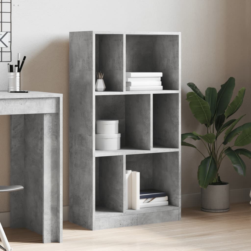 Bookshelf Concrete Grey 57x28.5x107.5 cm Wood Material