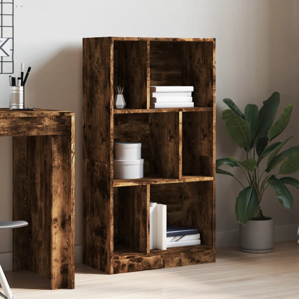 Bookshelf Smoked Oak 57x28.5x107.5 cm Wood Material