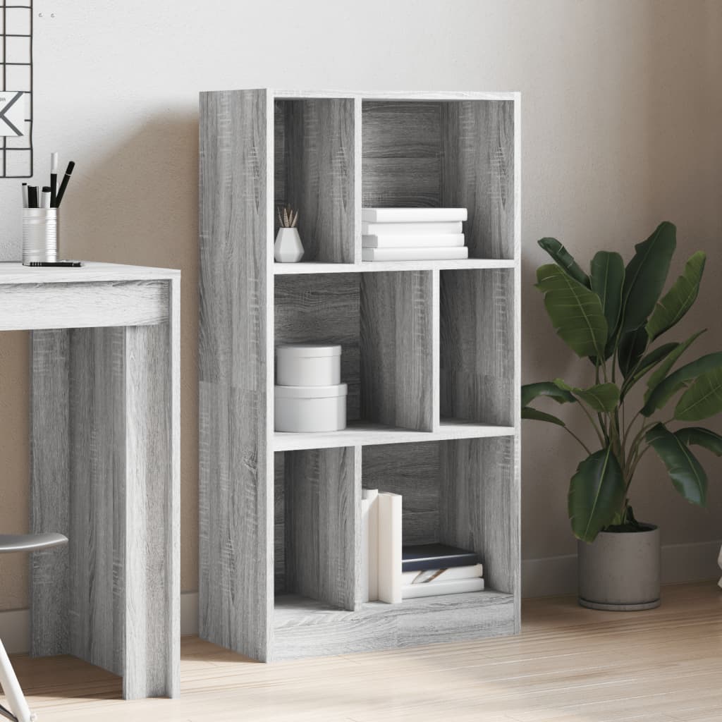 Bookshelf Gray Sonoma 57x28.5x107.5 cm Wood Material