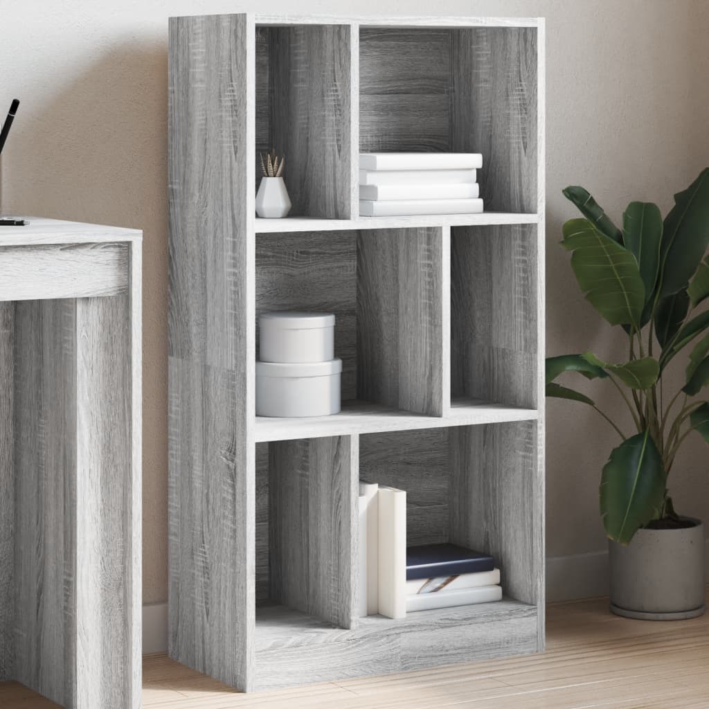 Bookshelf Gray Sonoma 57x28.5x107.5 cm Wood Material