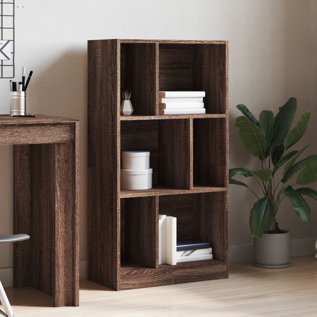 Bookshelf Brown Oak Look 57x28.5x107.5 cm Wood Material