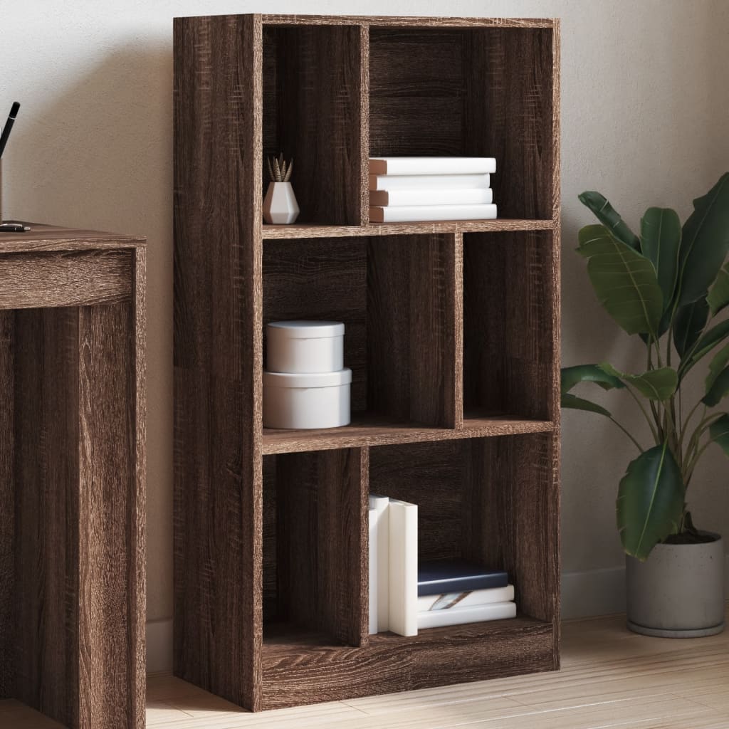 Bookshelf Brown Oak Look 57x28.5x107.5 cm Wood Material