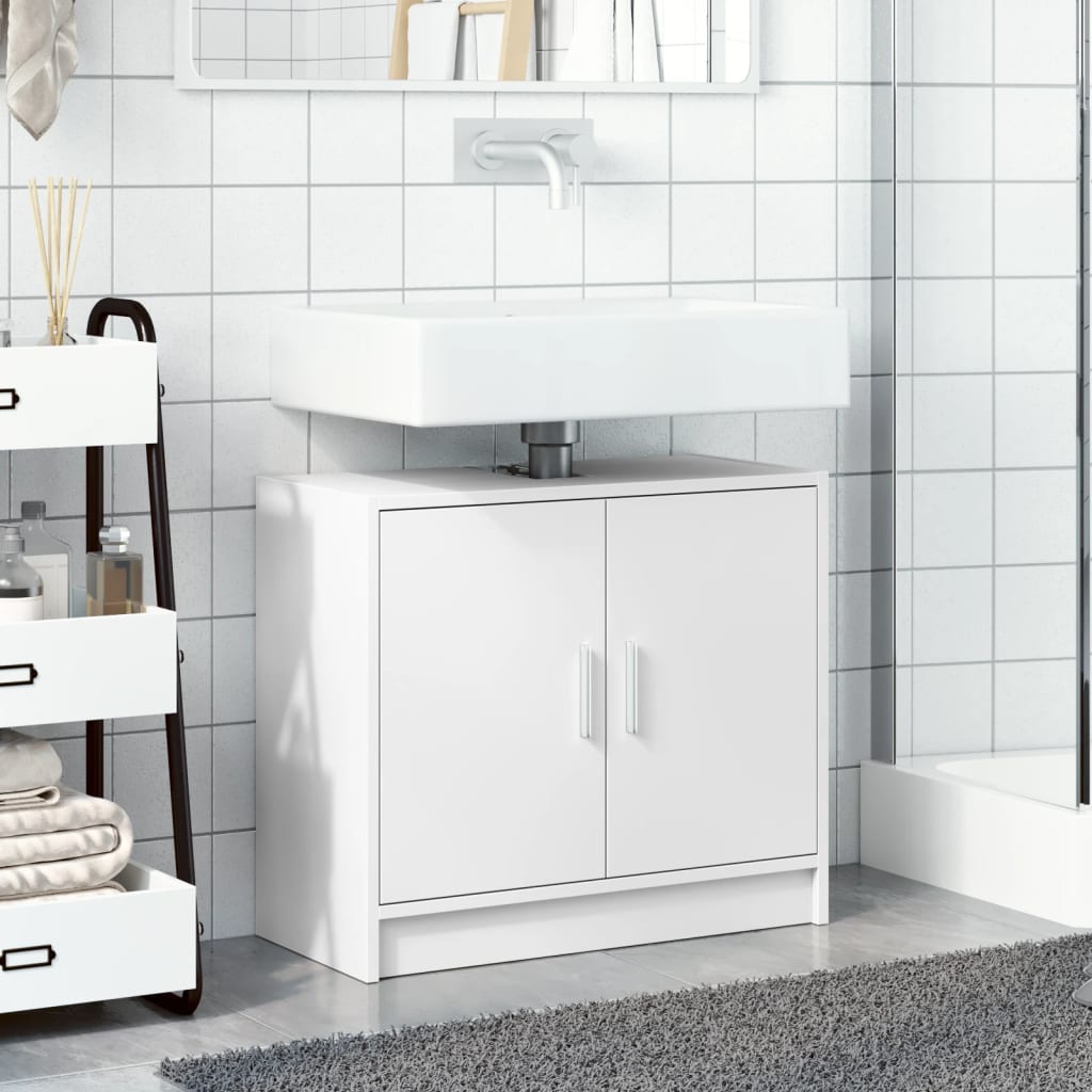 Washbasin Cabinet White 63x29x55 cm Wood Material