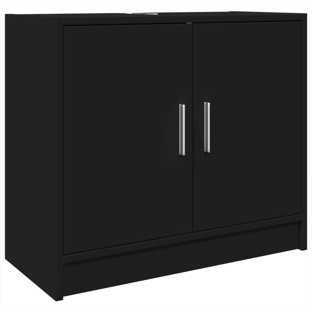 Washbasin Cabinet Black 63x29x55 cm Wood Material