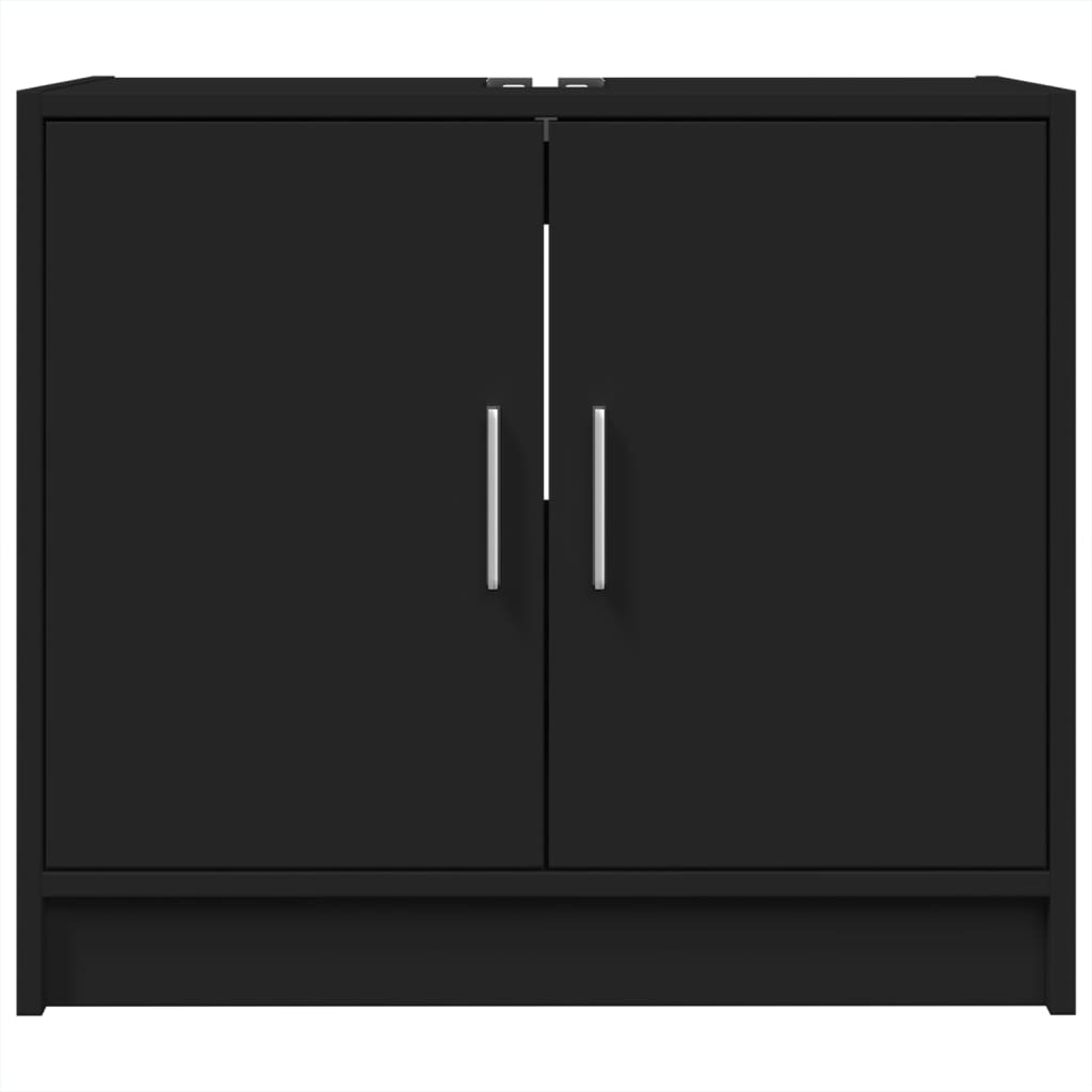 Washbasin Cabinet Black 63x29x55 cm Wood Material