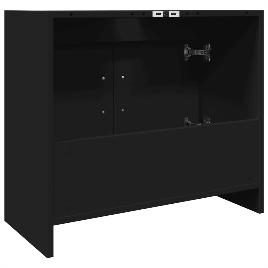 Washbasin Cabinet Black 63x29x55 cm Wood Material