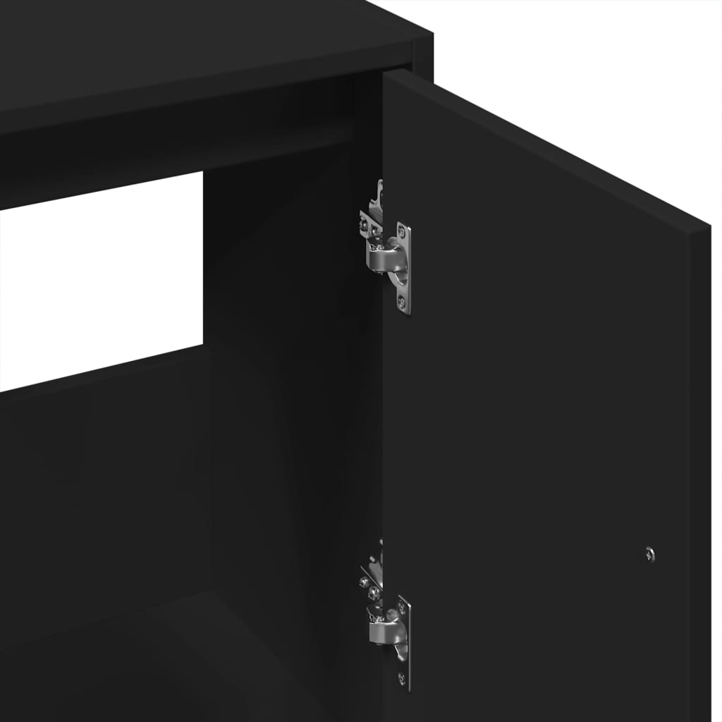 Washbasin Cabinet Black 63x29x55 cm Wood Material