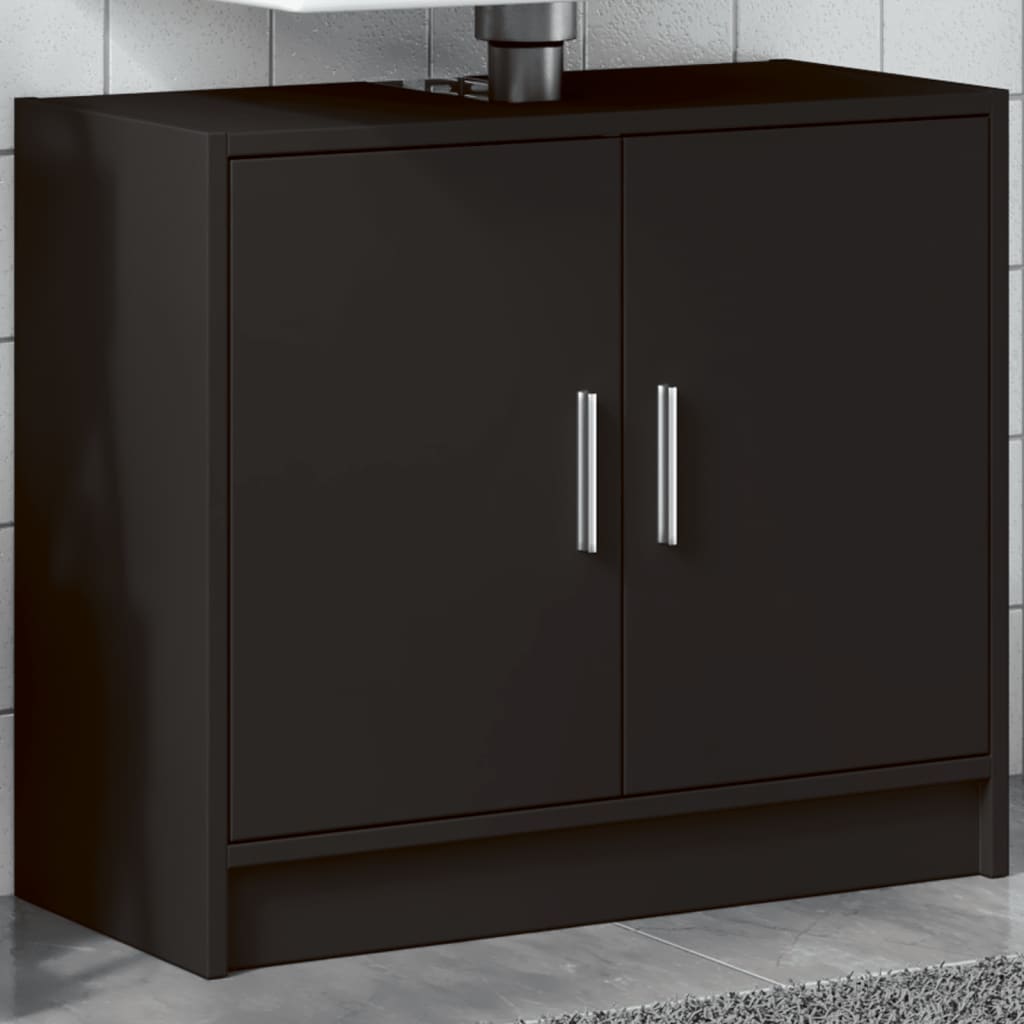 Washbasin Cabinet Black 63x29x55 cm Wood Material