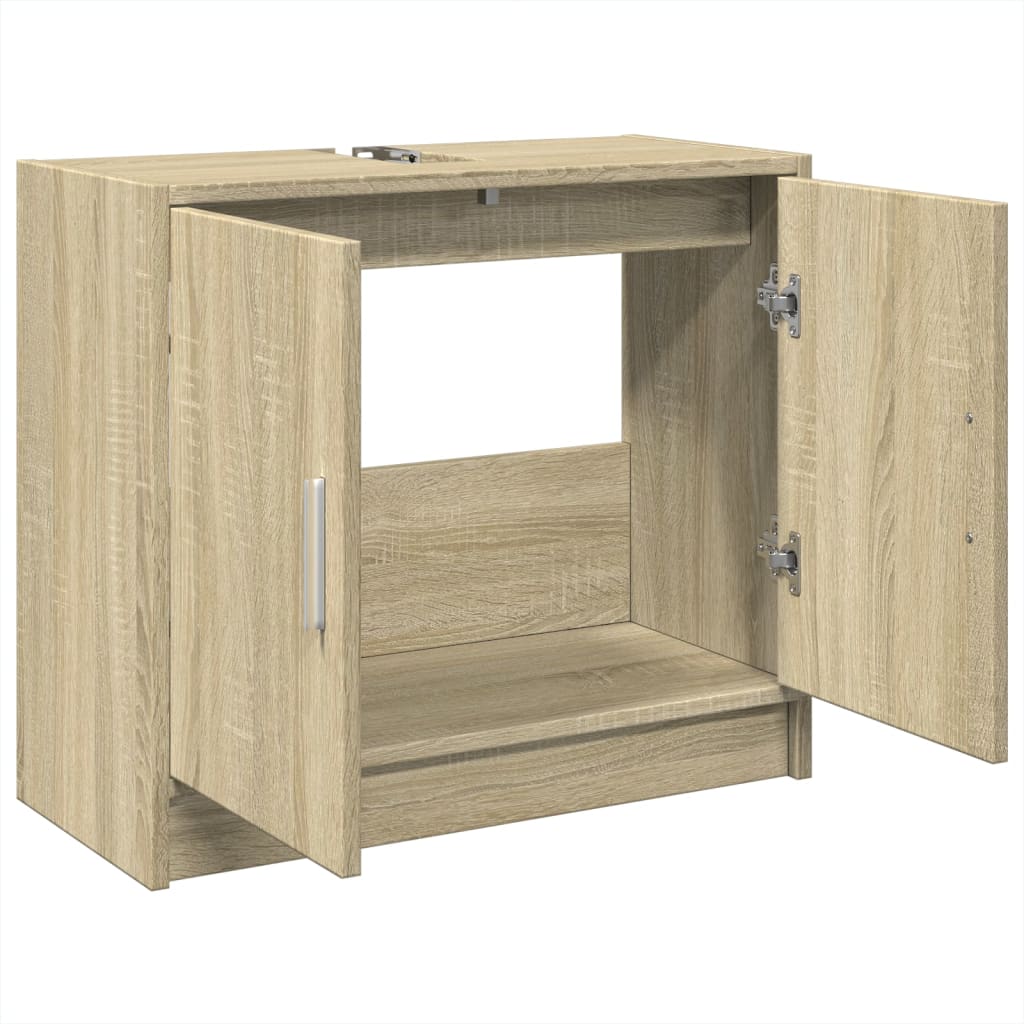 Washbasin base cabinet Sonoma oak 63x29x55 cm wood material