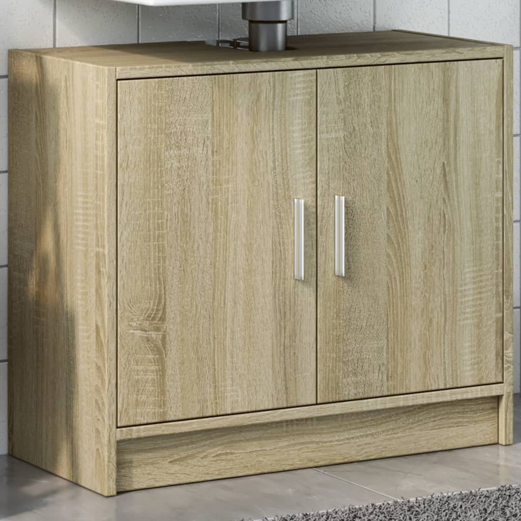 Washbasin base cabinet Sonoma oak 63x29x55 cm wood material