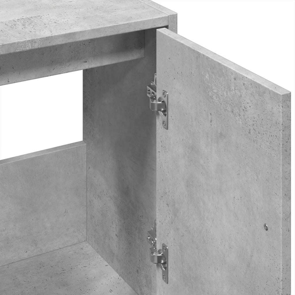 Washbasin base cabinet concrete grey 63x29x55 cm wood material