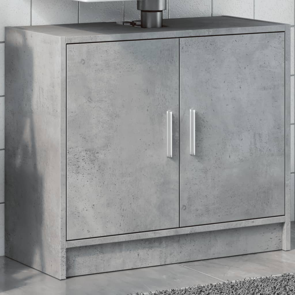 Washbasin base cabinet concrete grey 63x29x55 cm wood material