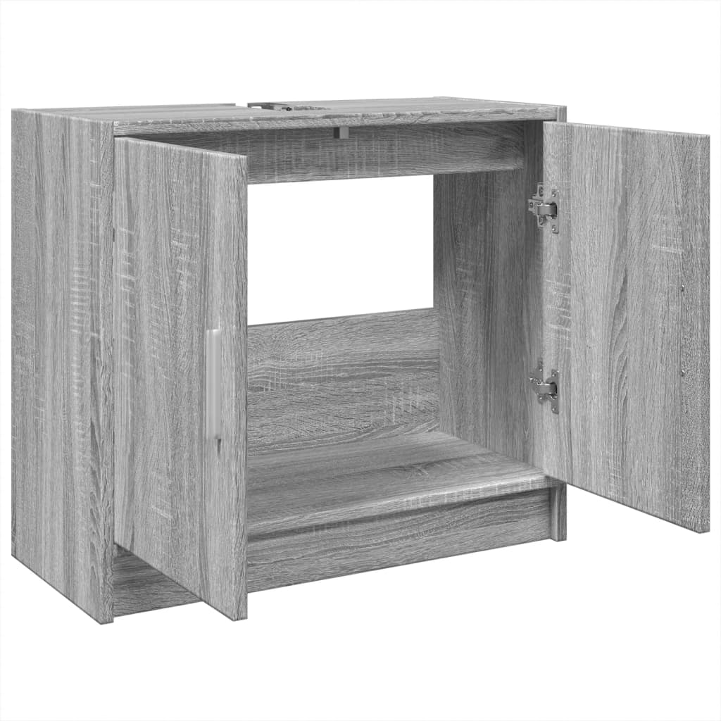 Washbasin Cabinet Grey Sonoma 63x29x55 cm Wood Material