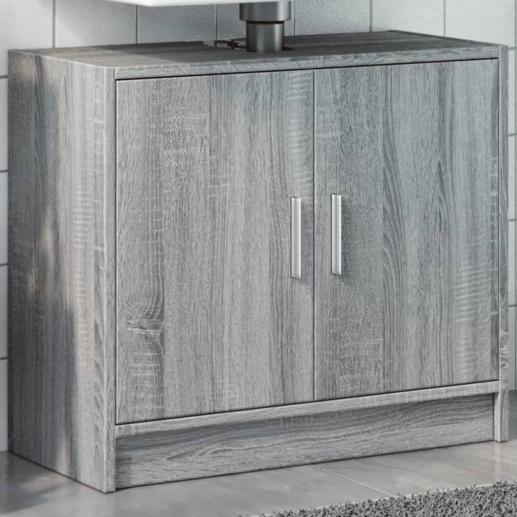 Washbasin Cabinet Grey Sonoma 63x29x55 cm Wood Material